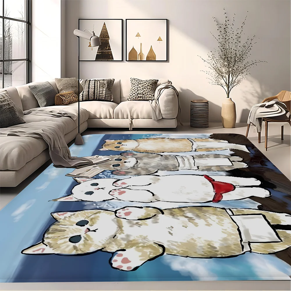 Navak Teppich, lustige Katze, Mofusand, Bodenmatte, Retro, Multiple-Choice, Wohnzimmer, Küche, Teppich, rutschfest, moderne Heimdekoration