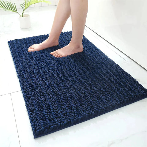 Navak Carpet Olanly Chenille-Badezimmerteppich, extra weich, zottelige Badematte, rutschfeste Badezimmer-Bodenmatte, wasserabsorbierende Plüsch-Mikrofaser-Teppiche für die Dusche