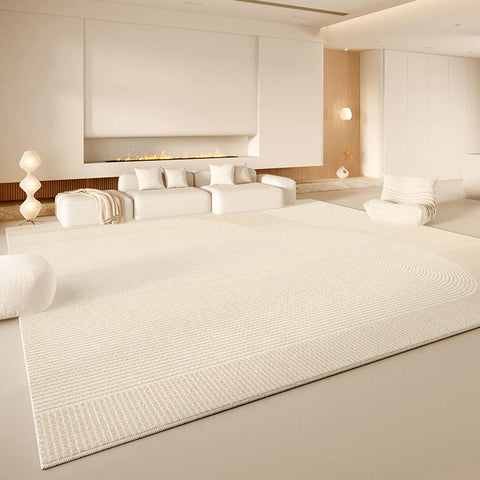 Navak Carpet Exclusive Picks Cremefarbener Wind-Teppich für das Wohnzimmer, leichtes, luxuriöses Premium-Feeling, Bodenmatte aus Kunstkaschmir, groß, voll gepflastert, Home Essentials