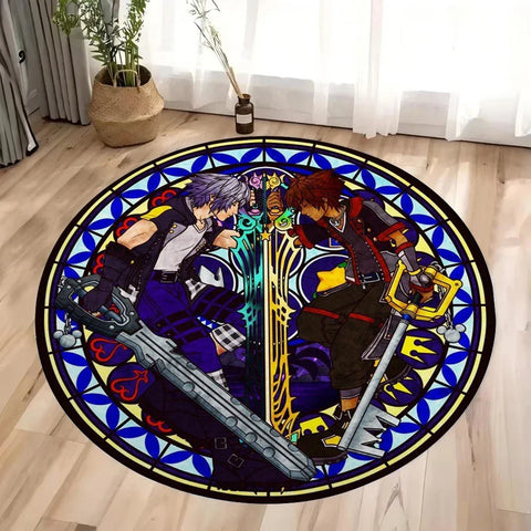 Navak Carpet Daily Picks Kingdom Hearts Cartoon Area Rug Round Floor Mat Living Room Carpet Bathroom Kitchen Rugs Doormat Non-slip Floor Mat