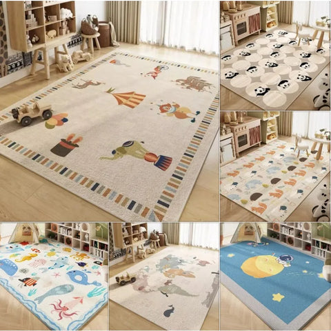 Navak Teppich Teppich Zimmer Schlafzimmer Cartoon Weltkarte Unterwasserwelt Weltraum Teppich Waschbar Rutschfester Teppich Kinder Spielmatte Heimdekoration
