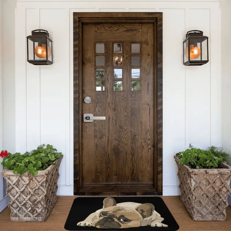 Navak Carpet Custom Fußmatte mit süßem französischem Bulldoggen-Motiv, rutschfest, für Eingangsbereich, Küche, Badezimmer, Tür, Bodenmatte, Garage, Teppich, Fußpolster