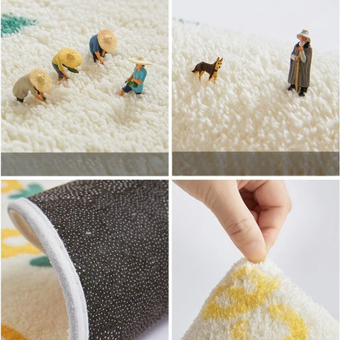 Navak Teppich, pastoraler Stil, weiche Bodenmatte für das Bett, waschbare Teppiche für das Wohnzimmer, dicker Plüsch, Schlafzimmer-Dekor-Teppich, flauschig, weich, Lounge-Teppich
