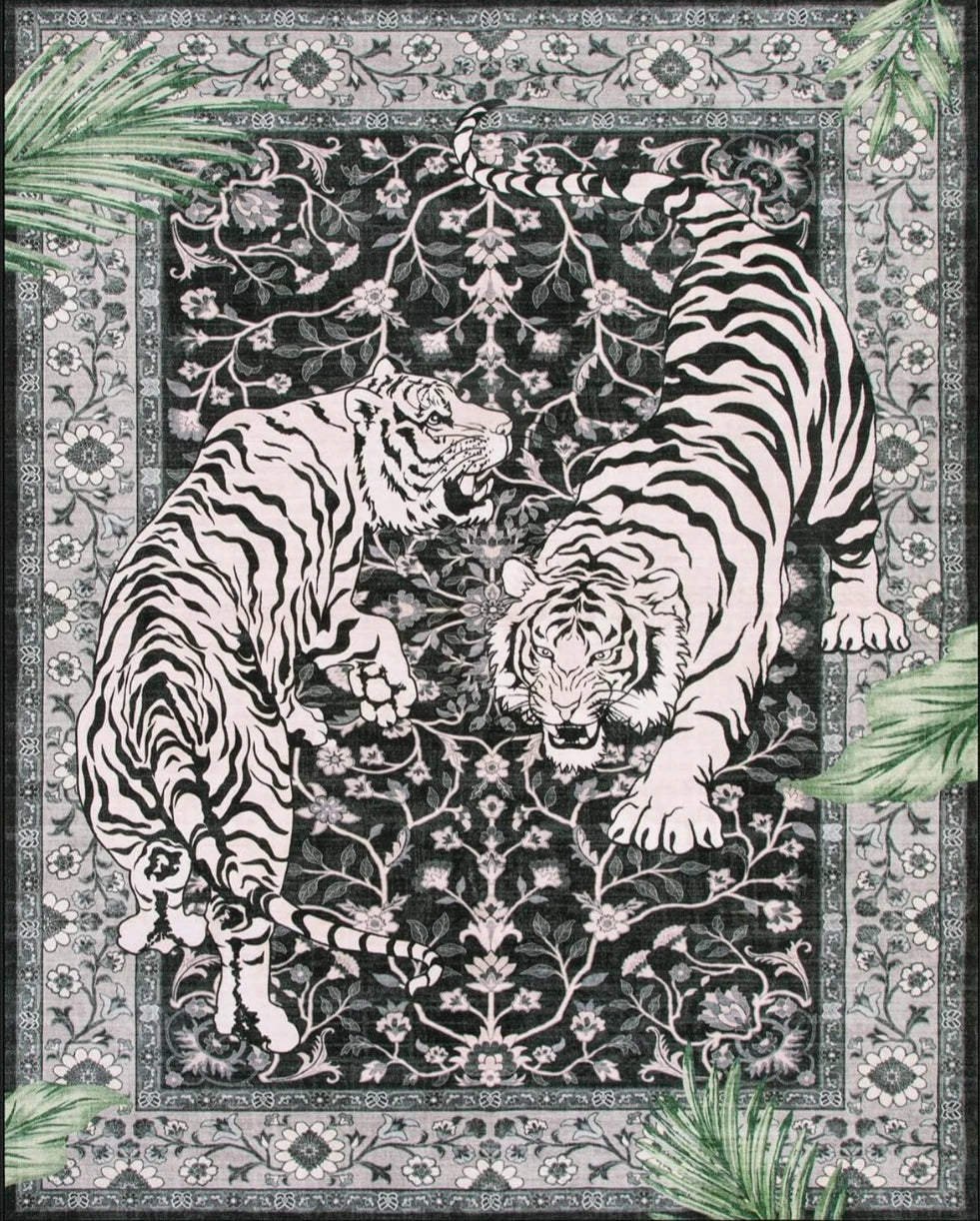Navak Teppich, Dschungel-Tiger-Teppich für Wohnzimmer, Dekoration, Schlafzimmer, Nachttisch, weicher Fußteppich, Freizeit, Balkon, Bodenmatte, Couchtischmatte, Fußmatte, Geschenk