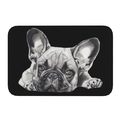 Navak Carpet Custom Fußmatte mit süßem französischem Bulldoggen-Motiv, rutschfest, für Eingangsbereich, Küche, Badezimmer, Tür, Bodenmatte, Garage, Teppich, Fußpolster