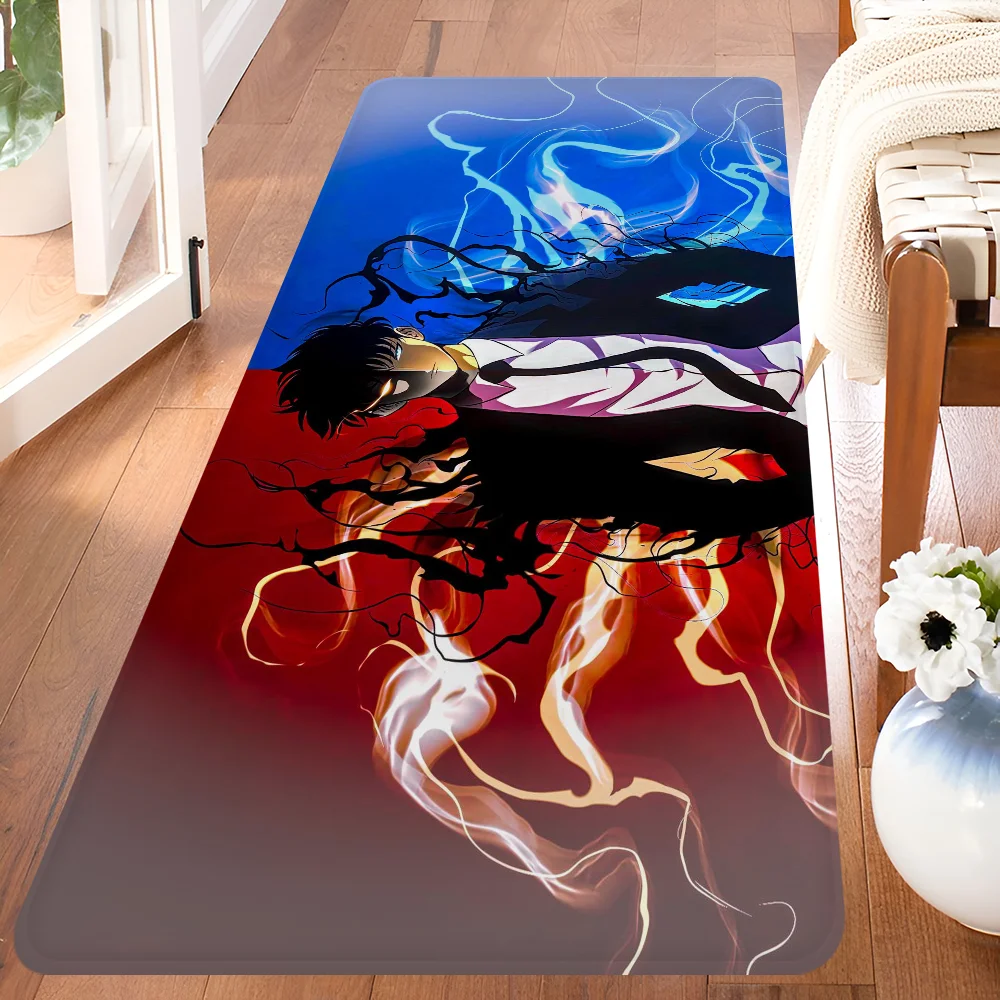 Navak Carpet Anime Solo L-Leveling Gaming-Fußmatte für den Eingangsbereich, waschbar, rutschfest, für Wohnzimmer, Sofa, Stühle, Bereichsmatte, Küche, Willkommens-Fußmatte