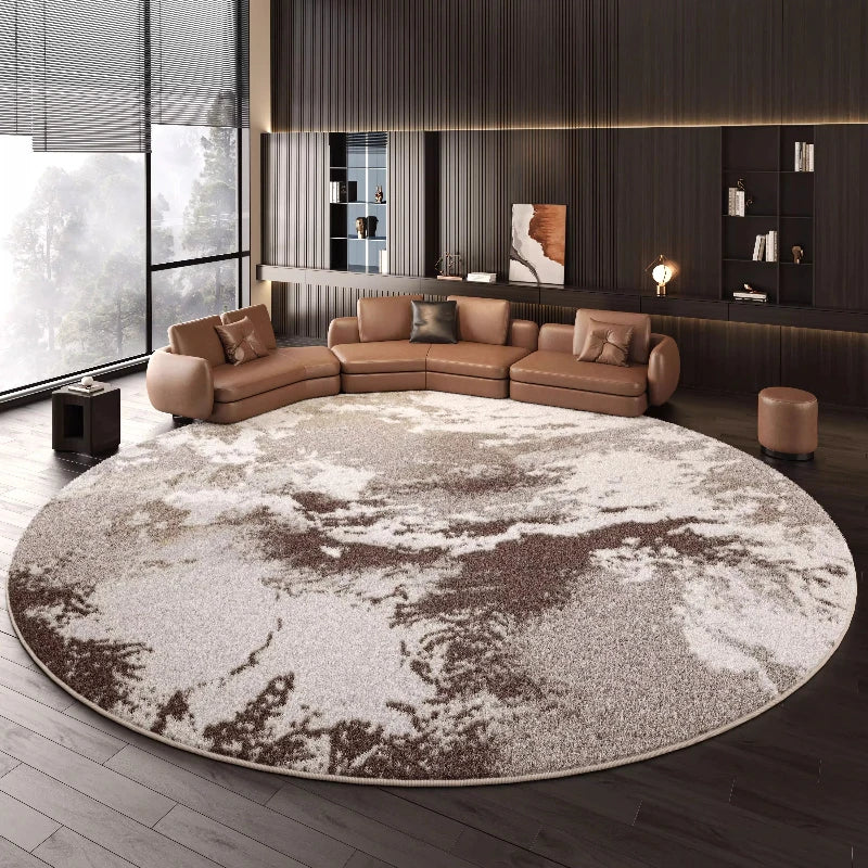 Navak Carpet Nordic Style Living Room Decoration Round Carpet Light Luxury Rugs for Bedroom Thicken Plush Floor Mat Fluffy Soft Cloakroom Rug