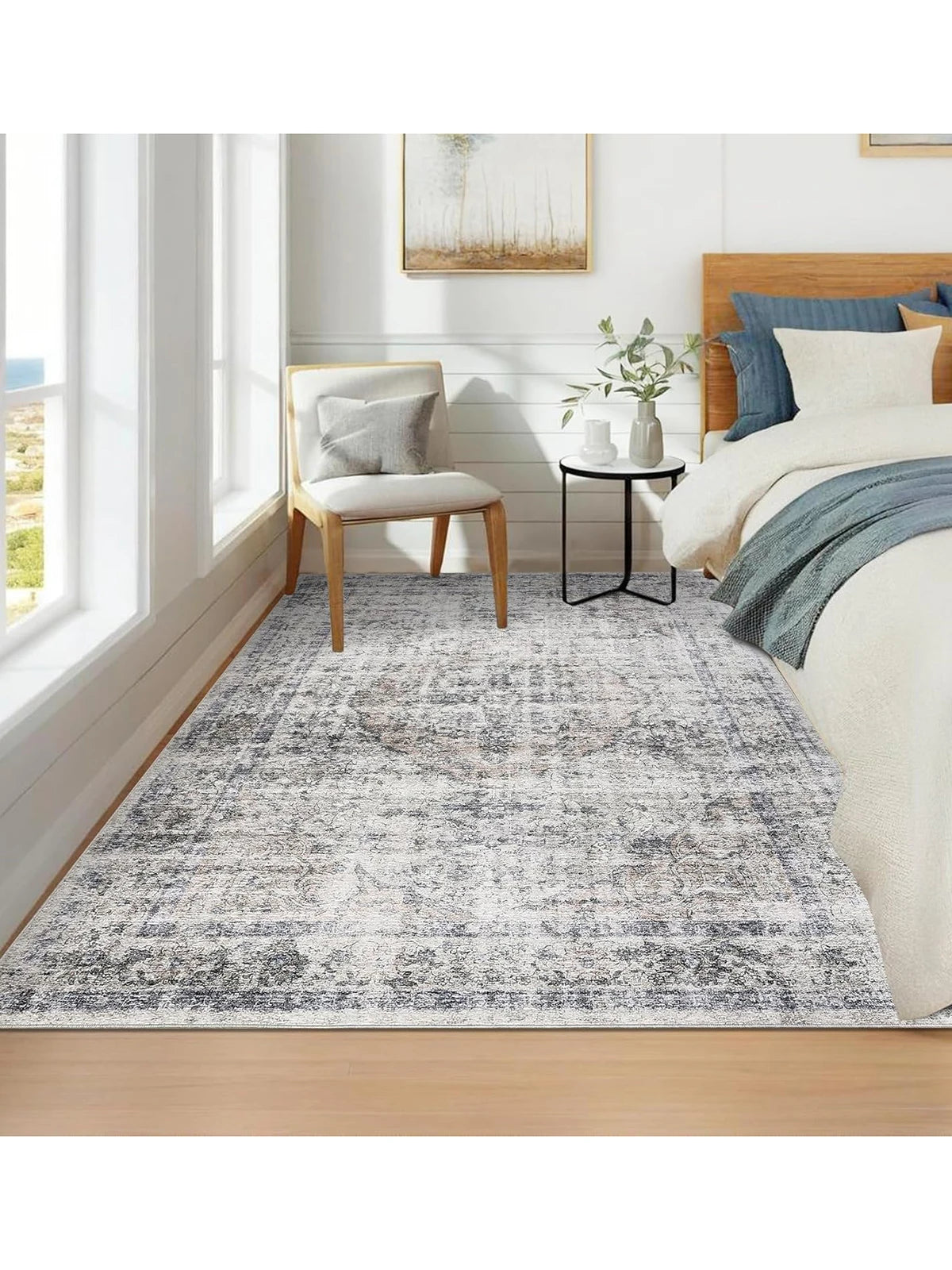 Navak Carpet Washable Area Rug Stain-Resistant Throw Rug Indoor Carpet with Non-Slip Backing Foldable Floor Cover for Living Room, Bedroom