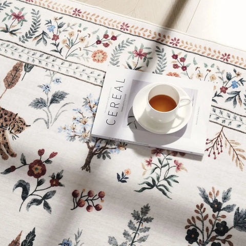 Navak Carpet Exclusive Picks Läuferteppich für die Küche, rutschfest, waschbar, mit Gummirückseite, weicher Teppichläufer mit Blumenmuster und Tiermotiven für die Küche, Heimdekoration