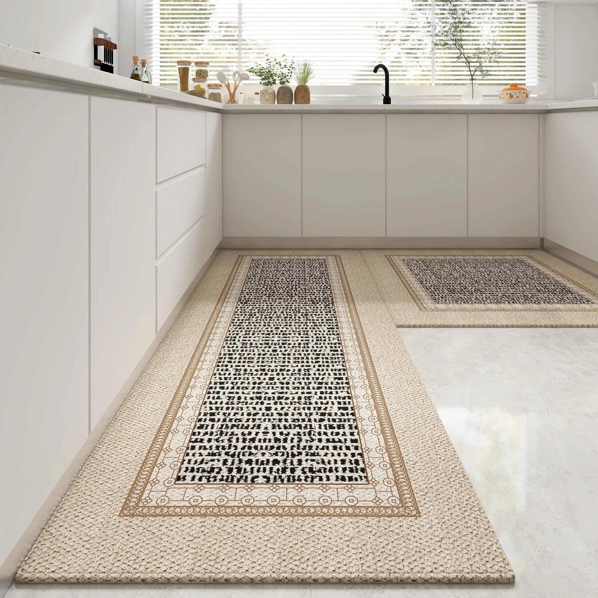 Navak Teppich, Teppich für Küche, Läufer, Teppich, rutschfeste Bodenmatte, lange Teppiche, staubdicht, elegant, minimalistischer Stil, Heimdekoration, Teppiche