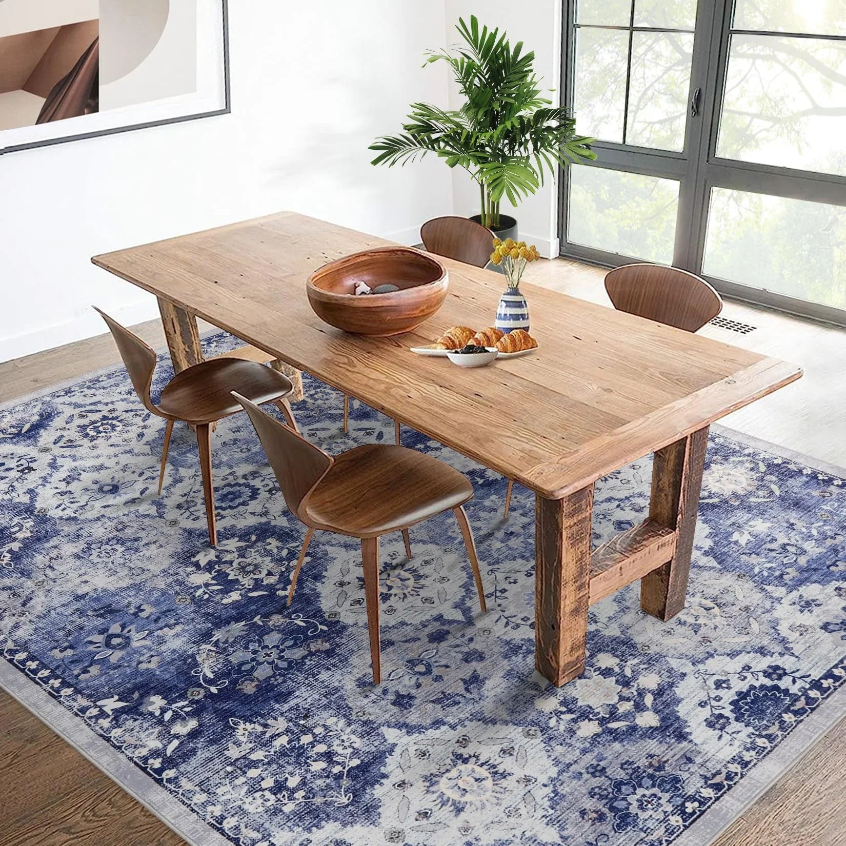 Navak Carpet Großer Vintage-Perserteppich – maschinenwaschbar, rechteckig, weich, für Wohnzimmer, Schlafzimmer, Küche, Büro, rutschfest, nicht rutschend