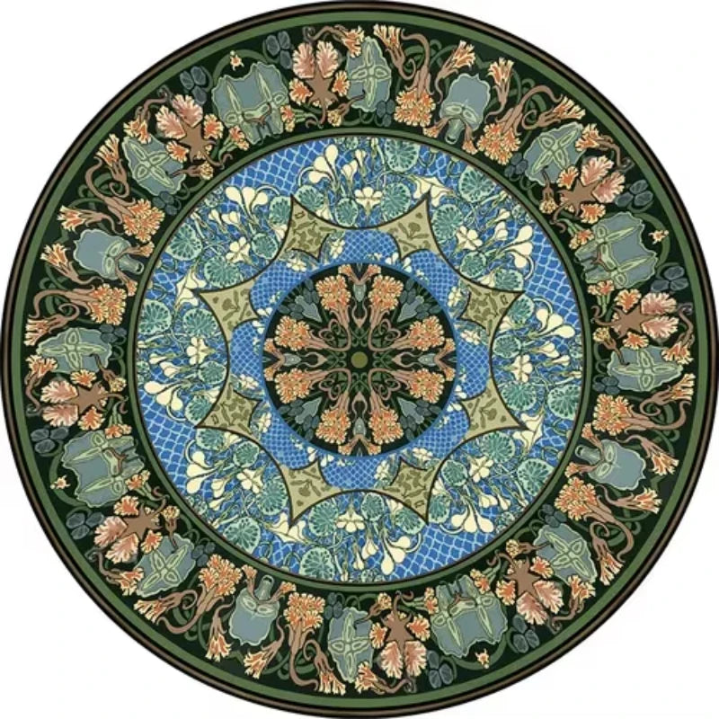Navak Carpet Persian Style Living Room Carpet Bedroom Decoration Dressing Table Cloakroom Non-slip Floor Carpets Circular Area Rugs