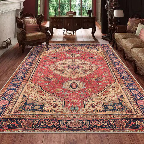 Navak Carpet Retro Persian Carpet for Living Room Boho Decor for Room Balcony Rug Large Luxury Red Bed Decoration Home Mats Bedside 160x230
