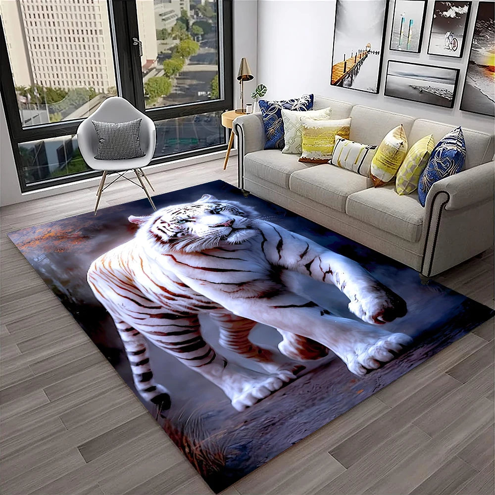Navak Carpet 3D-Traumtiger, Tier-Cartoon-Teppich für Zuhause, Wohnzimmer, Schlafzimmer, Sofa, Fußmatte, Dekoration, Kinderspielbereich, rutschfeste Bodenmatte