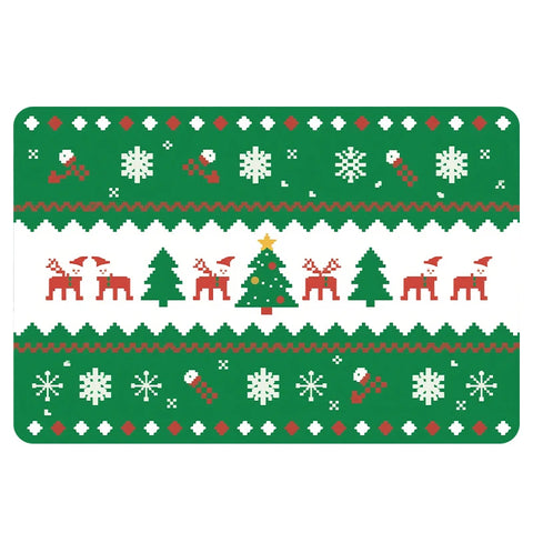 Navak Carpet Exclusive Picks Luxuriöser rot-grüner Flanell-Weihnachtsgeschenk-Teppich, rutschfest, sicher, weich, Feiertags-Bodenmatte, Dekoration, weich, bequem zum Stehen