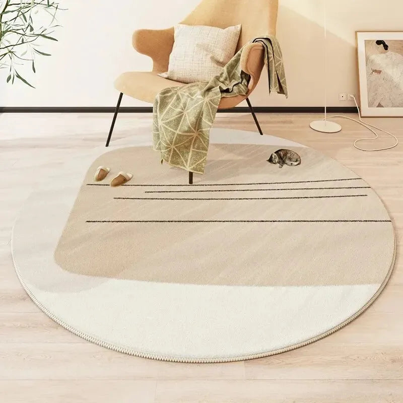 Navak Carpet Exclusive Picks Moderner Stil Runder Wohnzimmerteppich Kinderzimmer Schlafzimmer Krabbelmatte Rutschfeste Bettdecke Dicke waschbare Matte