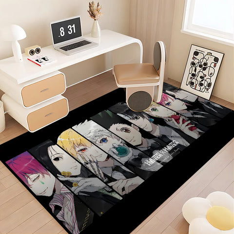 Navak Teppich Hunter X Hunter Anime Flurteppich rutschfeste Waschküchenmatte Wäschedekor Balkon Kind Wohnzimmer Toilettenteppich