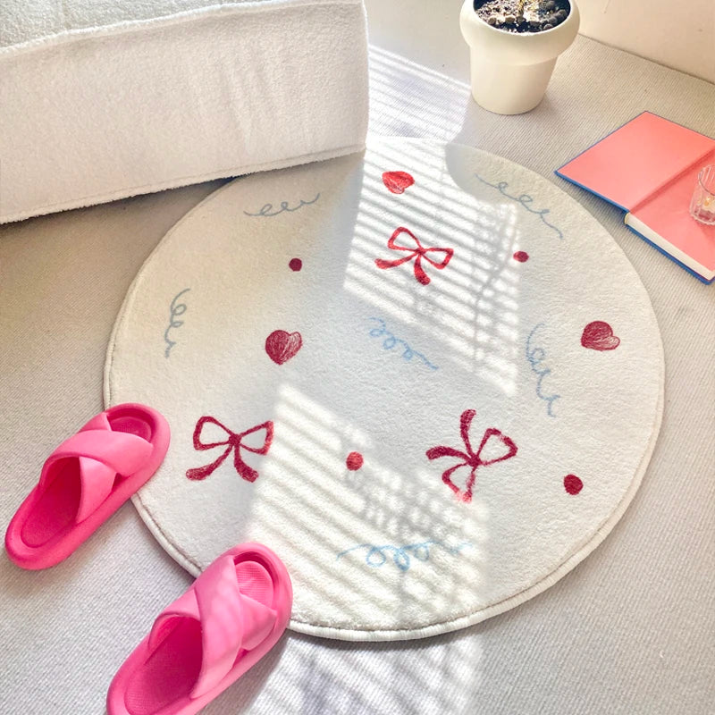Navak Carpet Exclusive Picks Niedlicher Windteppich, Kinderzimmer, rundes Bodenkissen, Garderobe, Ankleide-Fußkissen, Schlafzimmer, Nachttisch, runder Teppich, Heimdekoration