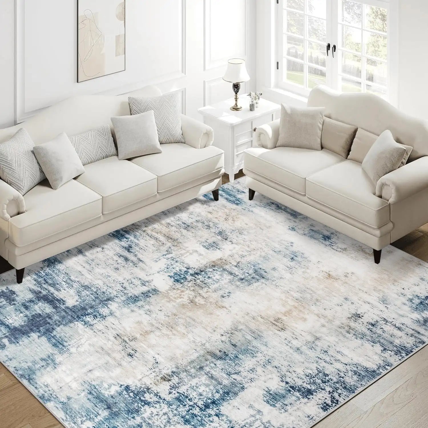 Navak Carpet Lochas Abstrakter großer Teppich, weicher moderner Teppich für Wohnzimmer, Schlafzimmer, Heimdekoration, Innenteppich