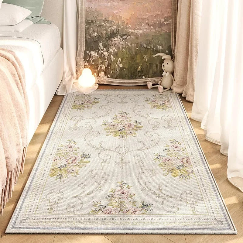 Navak Teppich, amerikanischer Retro-Schlafzimmer-Nachttischteppich, modische Blume, nicht abwischbar, Couchtischmatte, weicher Wohnzimmer-Sofa-Garderobenteppich, Ковер 러그