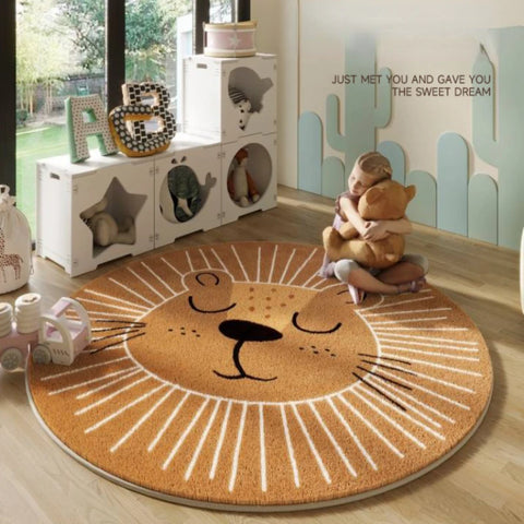 Navak Carpet Nordic Style Carpets for Living Room Plush Round Bedside Rug Large Area Children Bedroom Decor Carpet Thickend Cartoon Floor Mat