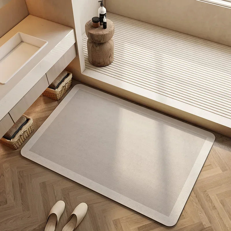 Navak Teppich, saugfähig, Badematte, rutschfest, für Badezimmer, Heimdekoration, cremefarben, beige, gestreift, Teppiche, Toiletteneingang, Kieselalgen-Schlammmatte