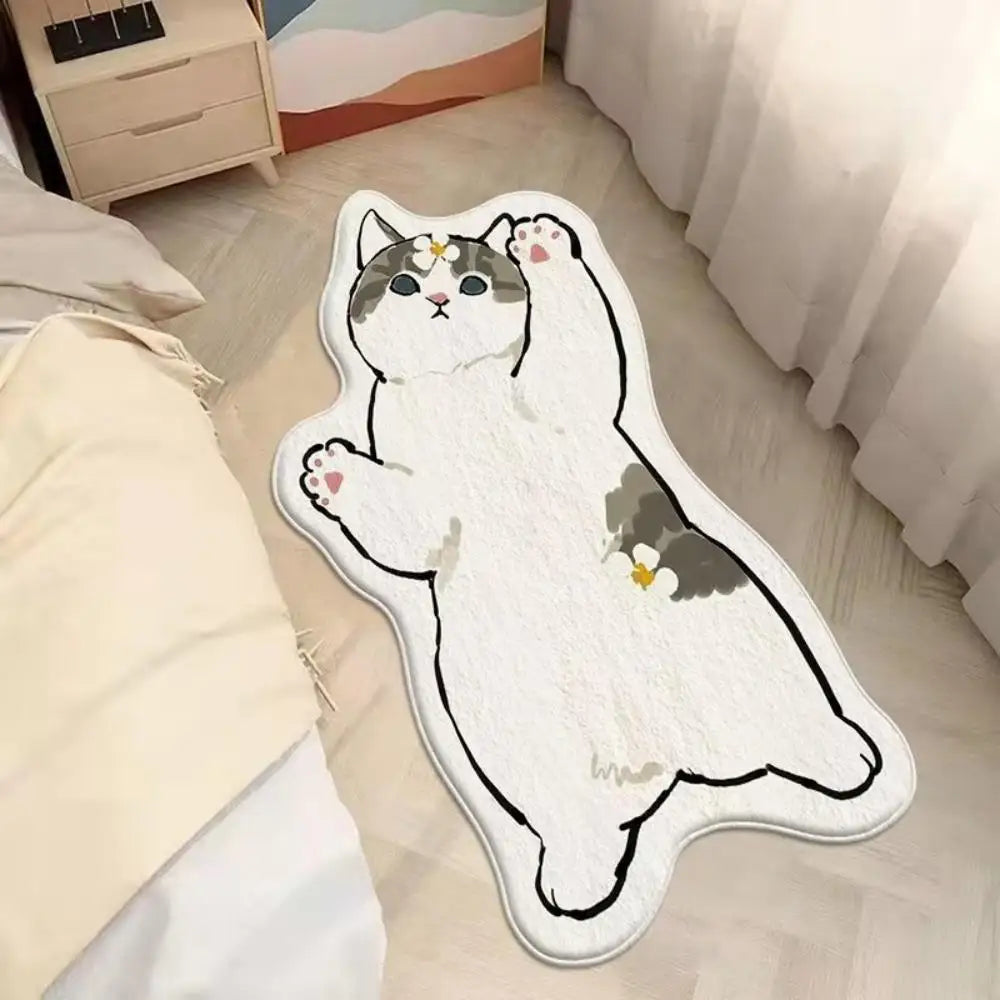 Navak Teppich, Katze, Kaschmir-Imitation, Teppich, Bettdecke, Wohnzimmer, Schlafzimmer, Bodenmatte, maschinenwaschbar, niedlicher Cartoon, Erkerfenstermatte, Haushaltsteppich
