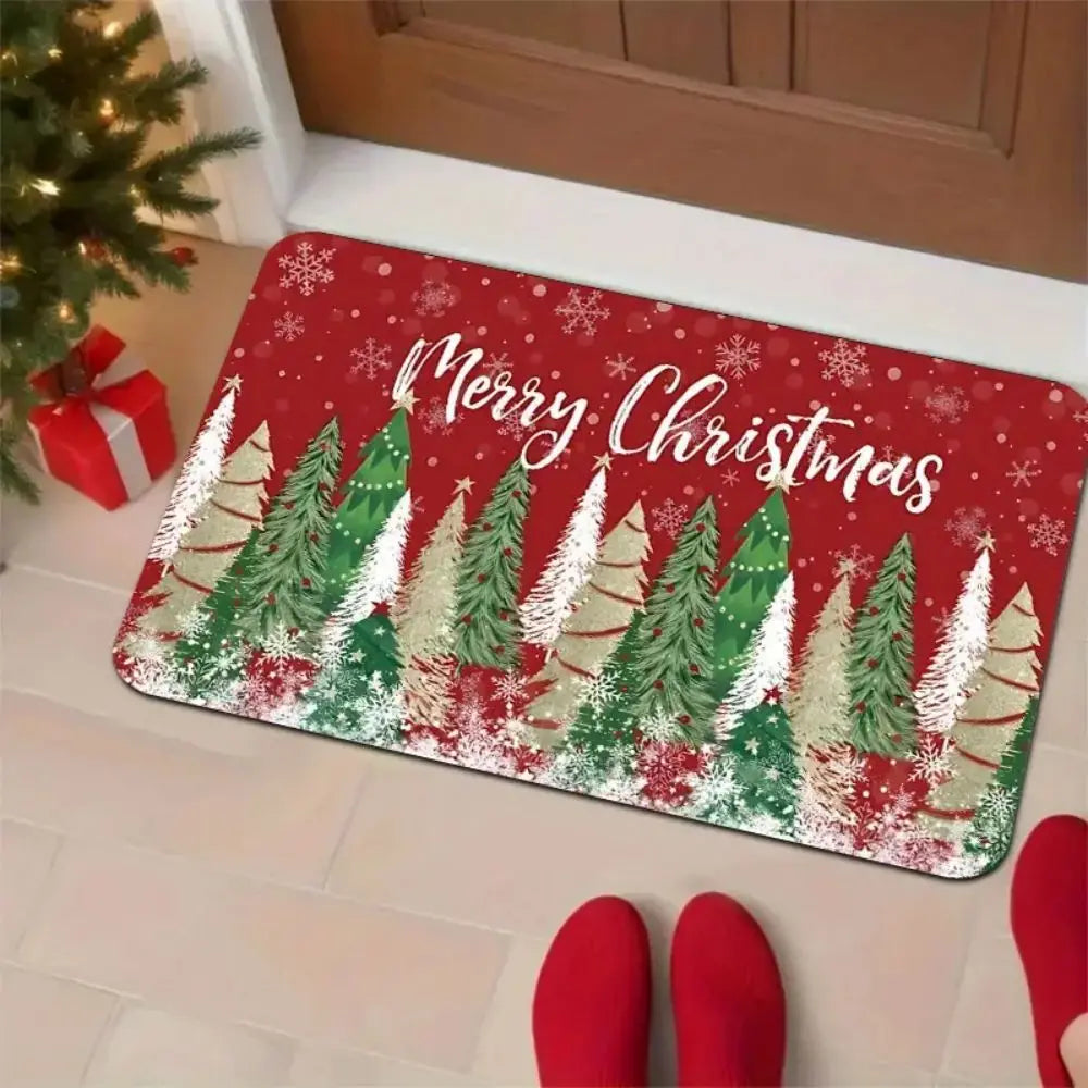 Navak Carpet Exclusive Picks Weihnachtsdeko-Teppich, strapazierfähige und rutschfeste Badezimmer-Fußmatte mit Weihnachtsbaummotiv, Eingangstürmatte, Heimdekoration