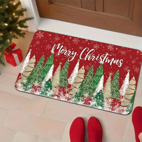 Navak Carpet Exclusive Picks Weihnachtsdeko-Teppich, strapazierfähige und rutschfeste Badezimmer-Fußmatte mit Weihnachtsbaummotiv, Eingangstürmatte, Heimdekoration