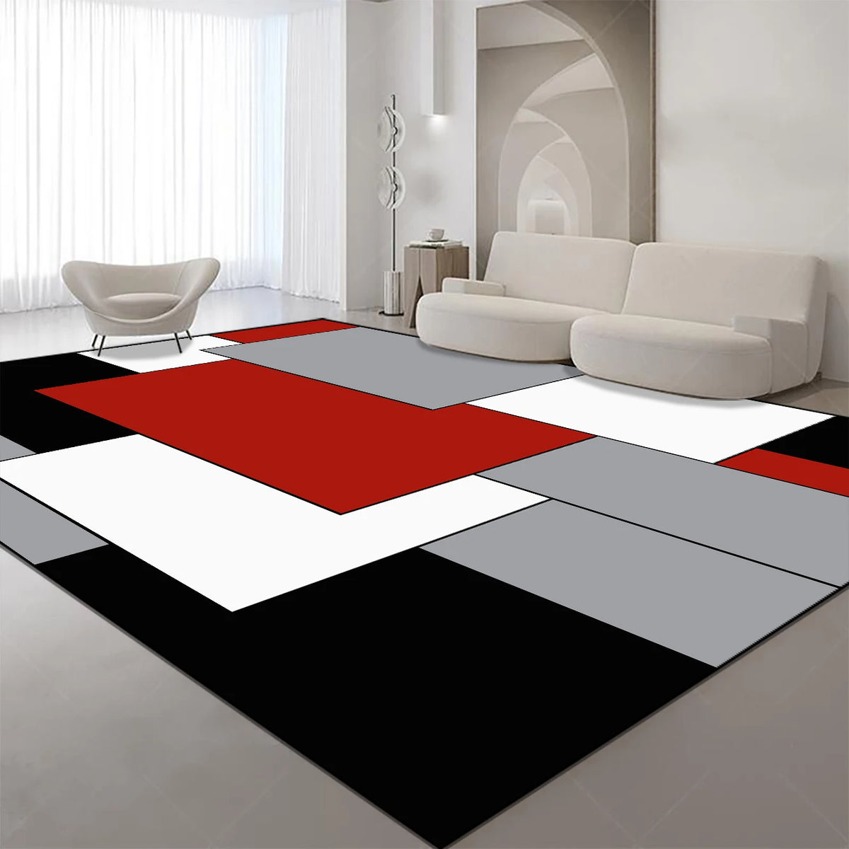 Navak Carpet Luxury Geometric Large Living Room Carpet Home Decoration Nordic Style Rugs for Bedroom Soft Non-slip Sofa Side Mat for Children