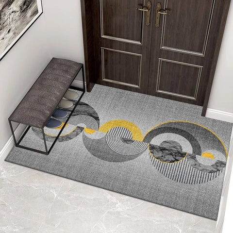Navak Teppich, europäischer Stil, geometrisches Muster, rund, für Wohnzimmer, Sofa, Schlafzimmer, Arbeitszimmer, Küche, Eingangsbereich, Fußmatte, rutschfest, modischer Dekorteppich