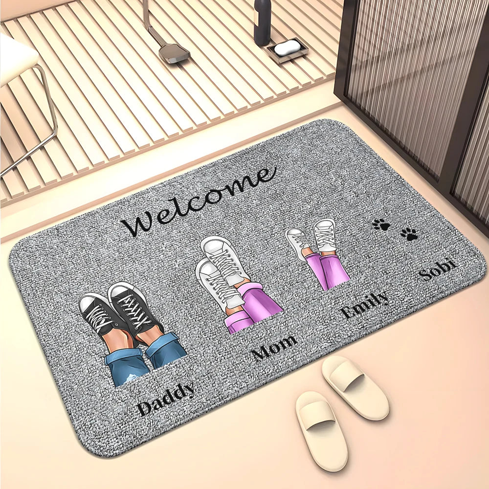 Navak Teppich Familienmitglieder Zuhause Wohnzimmer Sofa Fußmatte Dekoration Anti-Rutsch-Bodenmatte Niedlicher Teppich Fußmatte Teppich Bereich Teppich Kawaii Teppich