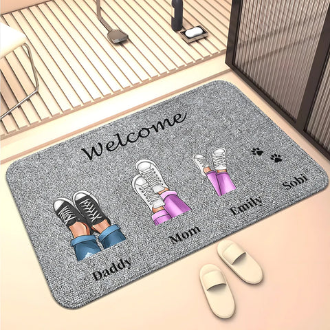 Navak Teppich Familienmitglieder Zuhause Wohnzimmer Sofa Fußmatte Dekoration Anti-Rutsch-Bodenmatte Niedlicher Teppich Fußmatte Teppich Bereich Teppich Kawaii Teppich