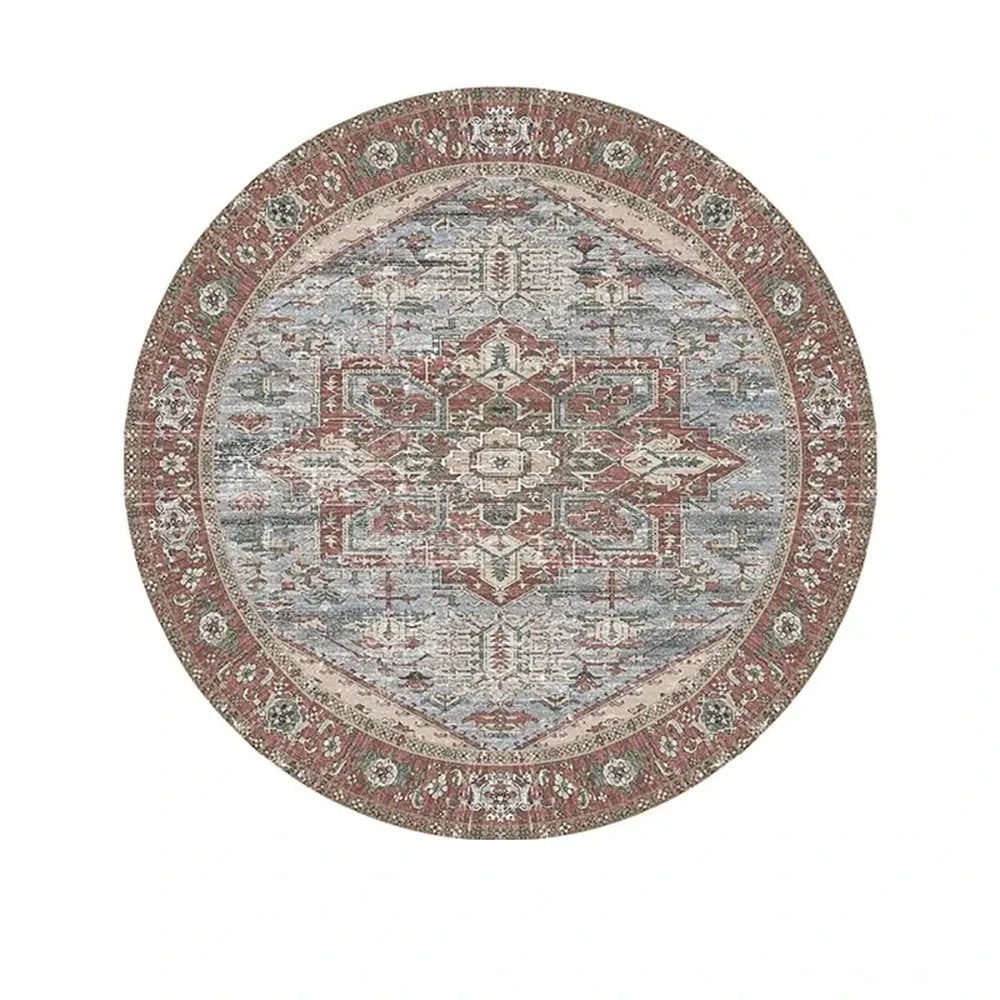 Navak Carpet Exclusive Picks Bohemian Retro Runder Schlingenflor-Teppich – Runder Vintage-Teppich für Couchtisch, Sofa und Schlafzimmer, rutschfest, Heimdeko