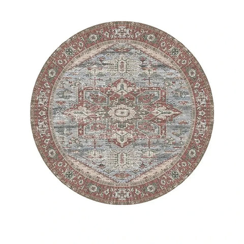 Navak Carpet Exclusive Picks Bohemian Retro Runder Schlingenflor-Teppich – Runder Vintage-Teppich für Couchtisch, Sofa und Schlafzimmer, rutschfest, Heimdeko