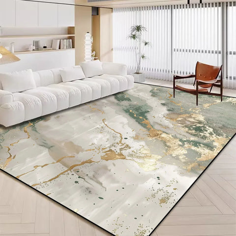 Navak Carpet Luxuriöser weißer Marmorteppich für Wohnzimmer, nordische Golddekoration, Heimteppich, rutschfeste, waschbare Teppiche für Schlafzimmer, Ins-Bodenmatte 러그