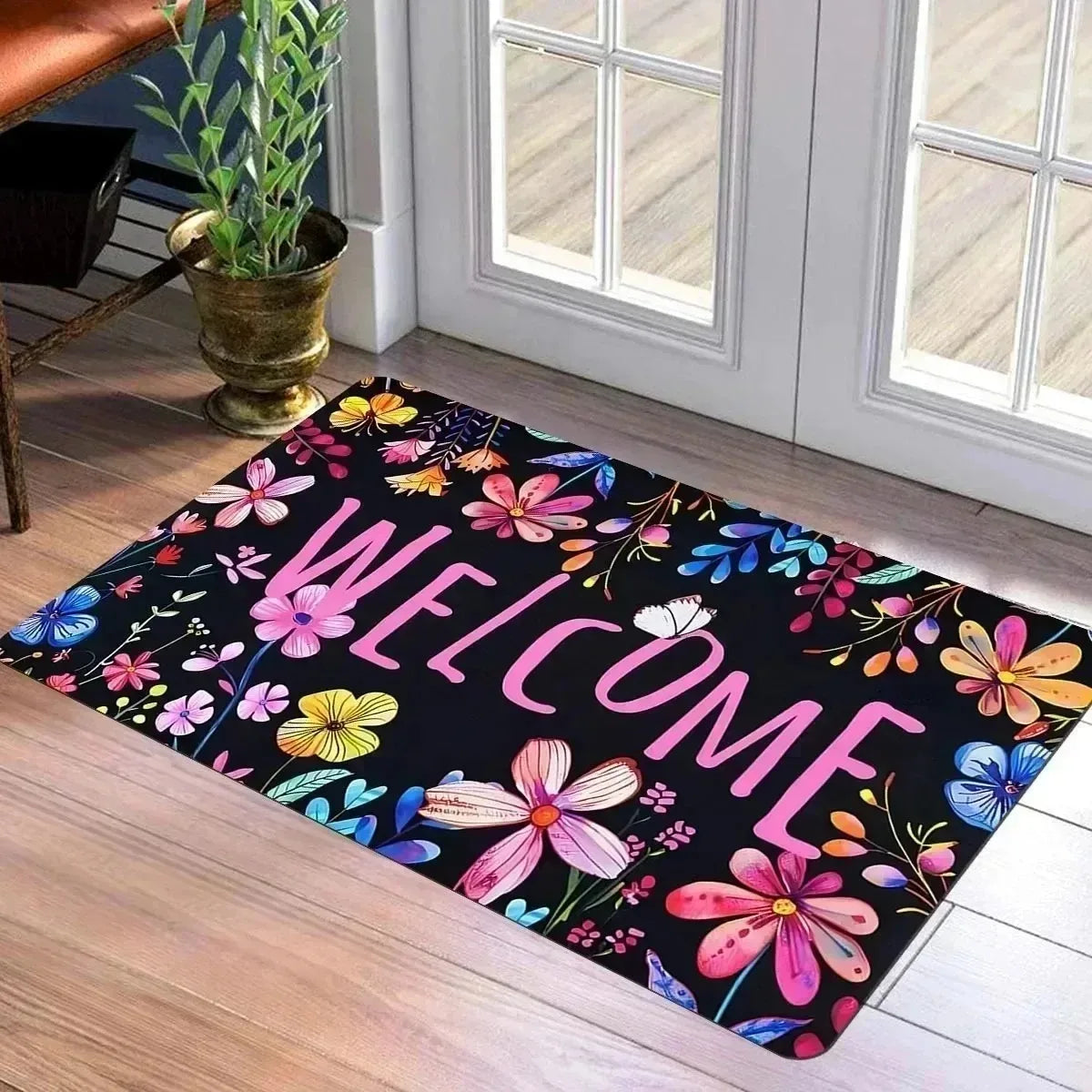 Navak Carpet 1 Stück Küchenteppich mit Zitronenmuster, rutschfeste Fußmatten, Pop-Art-Design, Wohnzimmerteppich, Badematte, Teppich für Zuhause, Waschbecken, Wäschedekor