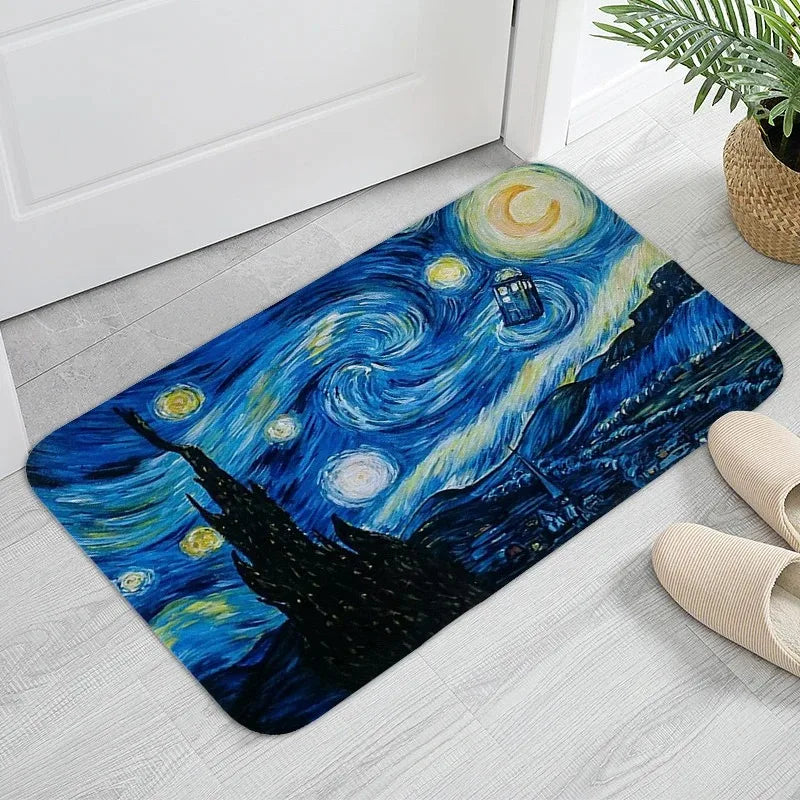 Navak Teppich MINOSO Van Gogh Kunst Fußmatte Ölgemälde Stil Teppich Bodenmatte Willkommensmatte Türmatte Eingang Küche Teppich Outdoor Teppich Anime Teppich