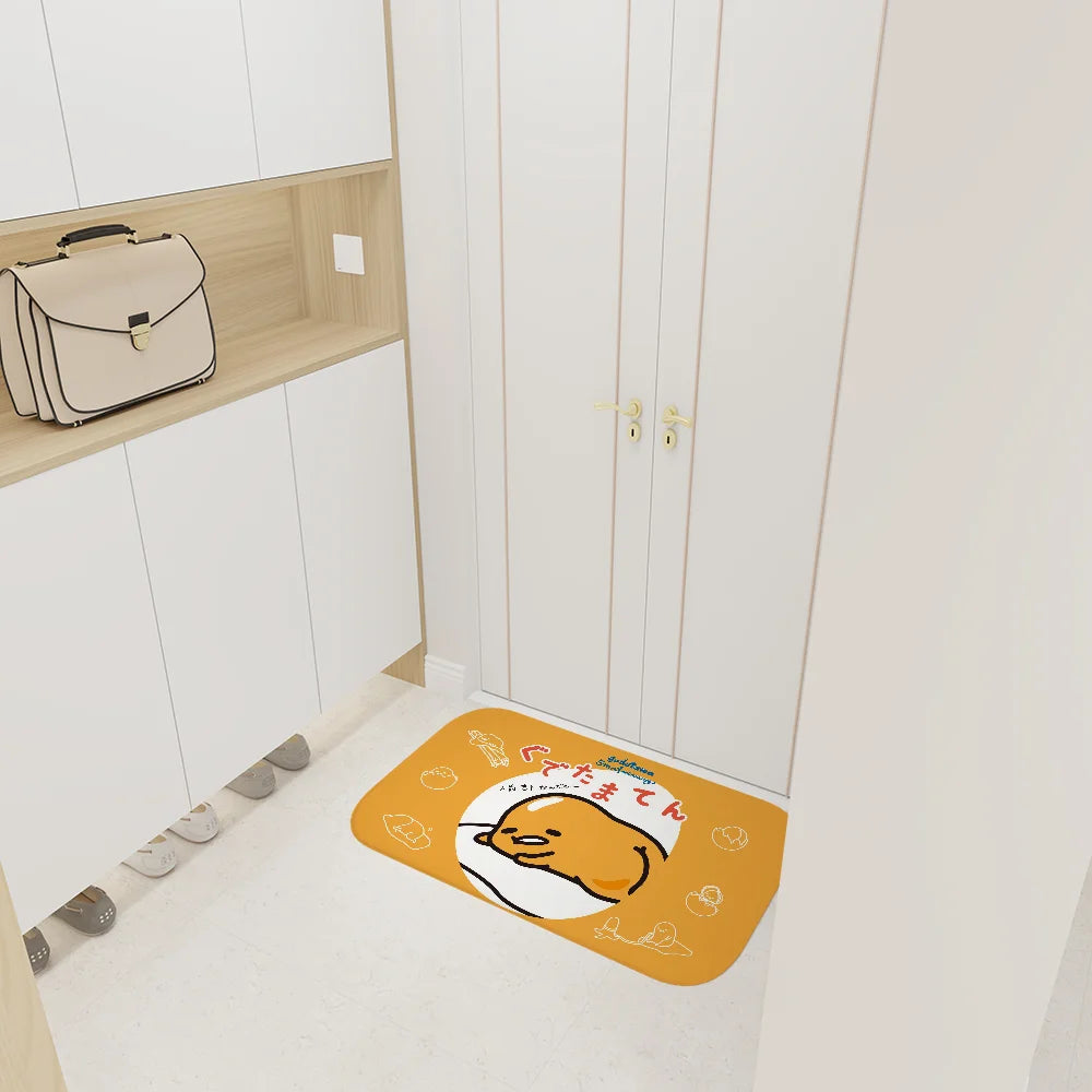 Navak Carpet G-Gudetama L-Lazy Egg Floor Mat INS Style Soft Bedroom Floor House Laundry Room Mat Anti-skid Bedside Area Rugs