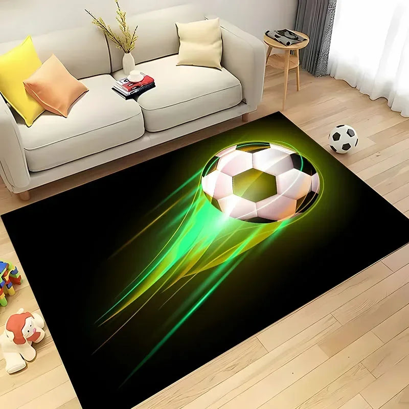 Navak Teppich, Ballsport-Thementeppich, Cartoon-Fußball-Bodenmatte für Kinderzimmer, Schlafzimmer-Dekoration, Fußball, große Flächenteppiche, Zuhause, Wohnzimmer, Flurteppich