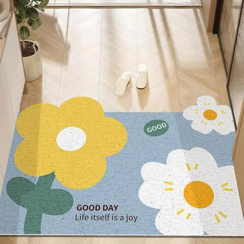 Navak Carpet Fußmatte mit süßem Blumenmuster, für drinnen und draußen, Willkommensmatten, rutschfeste Fußmatte für die Eingangstür