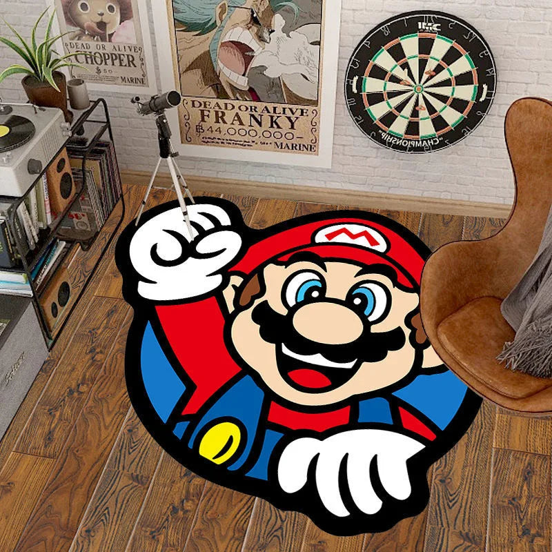 Navak-Teppich, 40–140 cm, Cartoon-Spiel „Super Bros“, Teppich mit unregelmäßigem Marioed-Luigied-Design, für Wohnzimmer, Schlafzimmer, Nachttisch, Bodenmatte, Heimdekoration