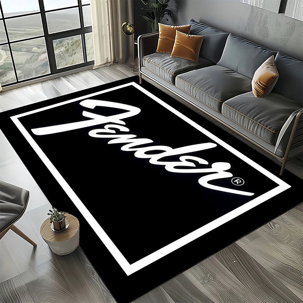 Navak Carpet 27 Style New 3D Fender Retro Gitarreninstrumente Musik Teppich Teppich für Wohnzimmer Schlafzimmer Zuhause Sofa Dekoration, rutschfeste Bodenmatte