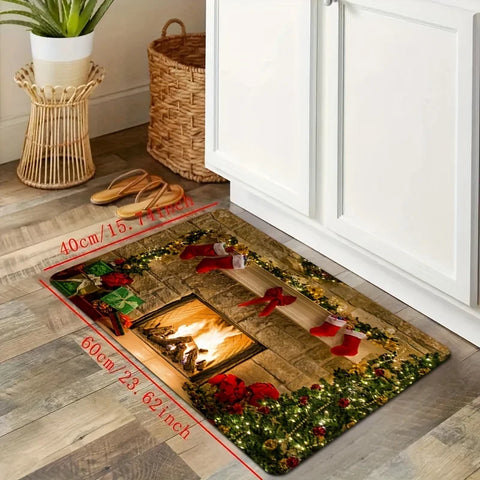Navak Teppich Weihnachten Küche Badezimmer rutschfeste Bodenmatte Wohnzimmer Balkon Flur Eingangsbereich Teppich Schlafzimmer Nachttisch Fußmatte Mas Home Decor