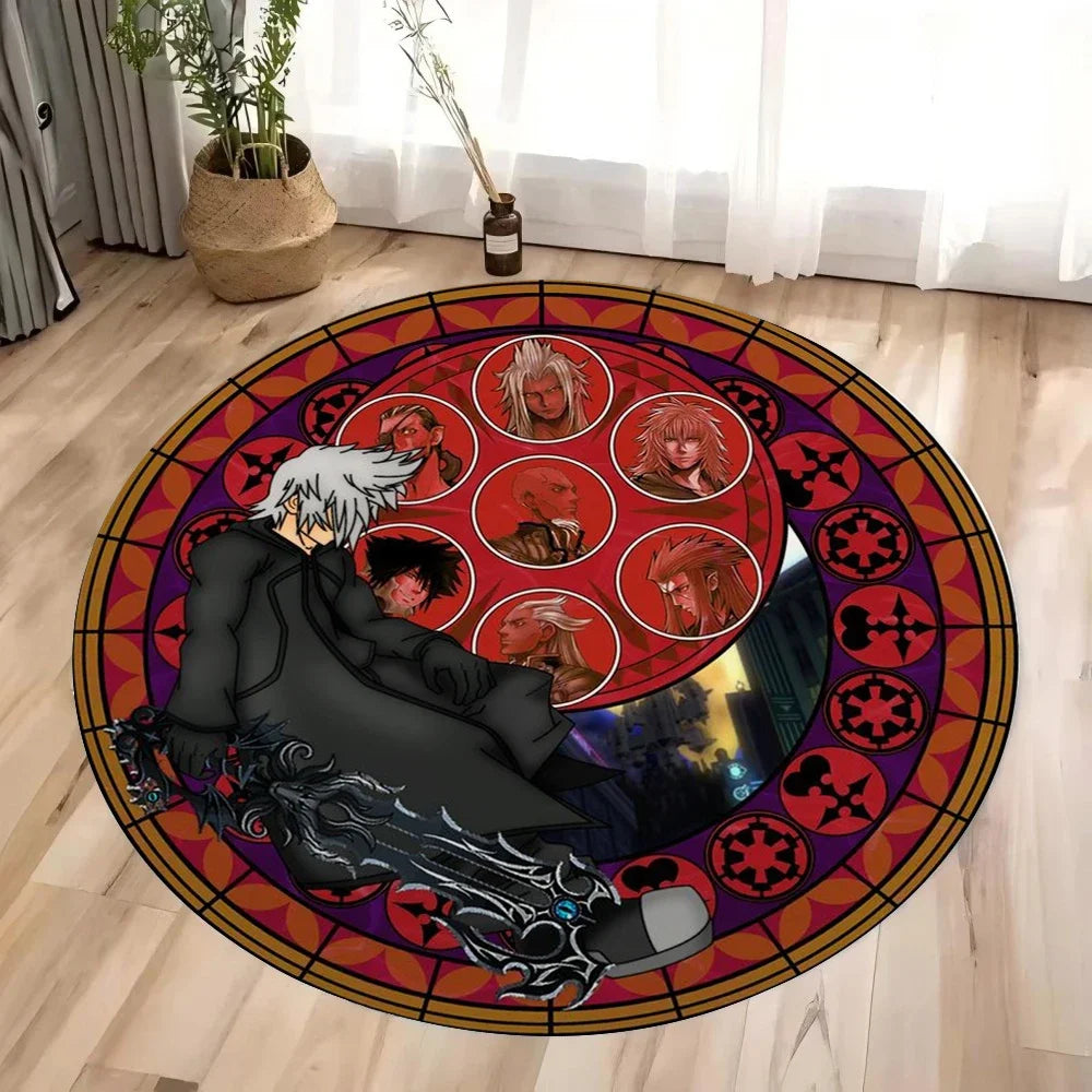 Navak Carpet Daily Picks Kingdom Hearts Cartoon Area Rug Round Floor Mat Living Room Carpet Bathroom Kitchen Rugs Doormat Non-slip Floor Mat