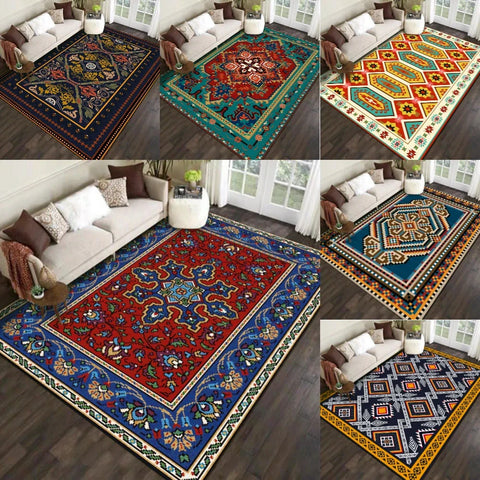 Navak Teppich Retro Persisch-Türkischer Teppich für Wohnzimmer Dekor Sofa Teppich Schlafzimmer Nachttisch Weicher Teppich Küche Couchtisch Bodenmatte Flur Teppich