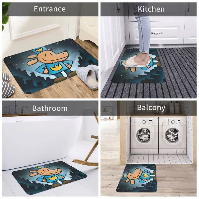 Navak Carpet Custom Dogs Man Fußmatte Matte Anti-Rutsch Bad Küche WC Teppich Teppich 40 * 60cm