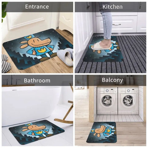 Navak Carpet Custom Dogs Man Fußmatte Matte Anti-Rutsch Bad Küche WC Teppich Teppich 40 * 60cm
