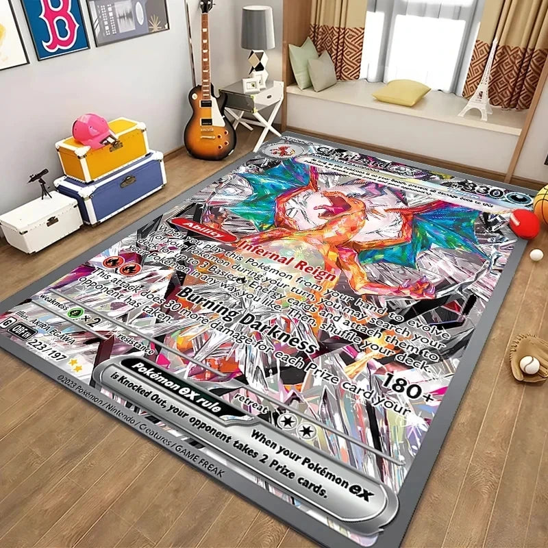 Navak Carpet Daily Picks Disney Japanischer Anime-Muster-Teppich, Pokemon-Karte für Schlafzimmer, Wohnzimmer, Anime-Teppiche für Mädchenzimmer, Bodenmatte, Heimdekoration