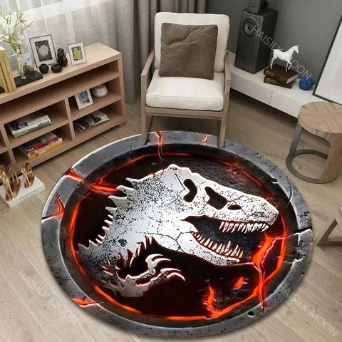 Navak Teppich, 3D-Dinosaurier-Druck, runde Teppiche für den Schlafzimmerbereich, Fußmatten für Kinderzimmer, Badematte, Teppich, Wohnzimmer, Heimdekoration für Geschenke